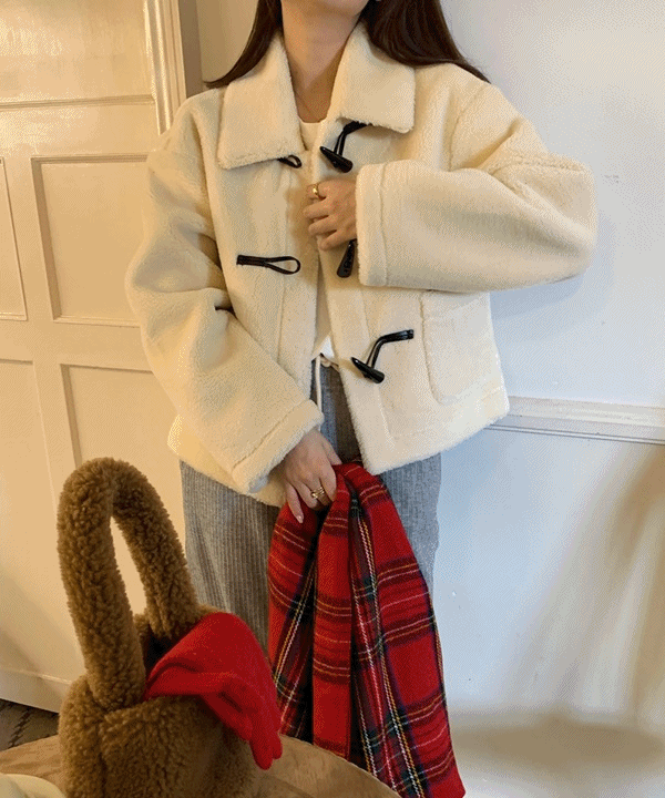 [겨울신상☃]하겐 카라넥 떡볶이 양털 숏 코트 무스탕 자켓