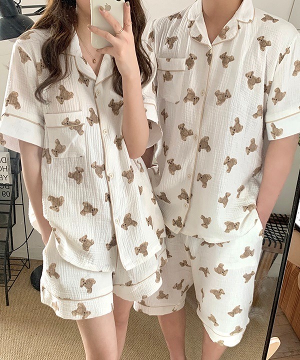 [당일출고🚚]클라우딩 곰돌이 커플 파자마 잠옷 홈웨어
